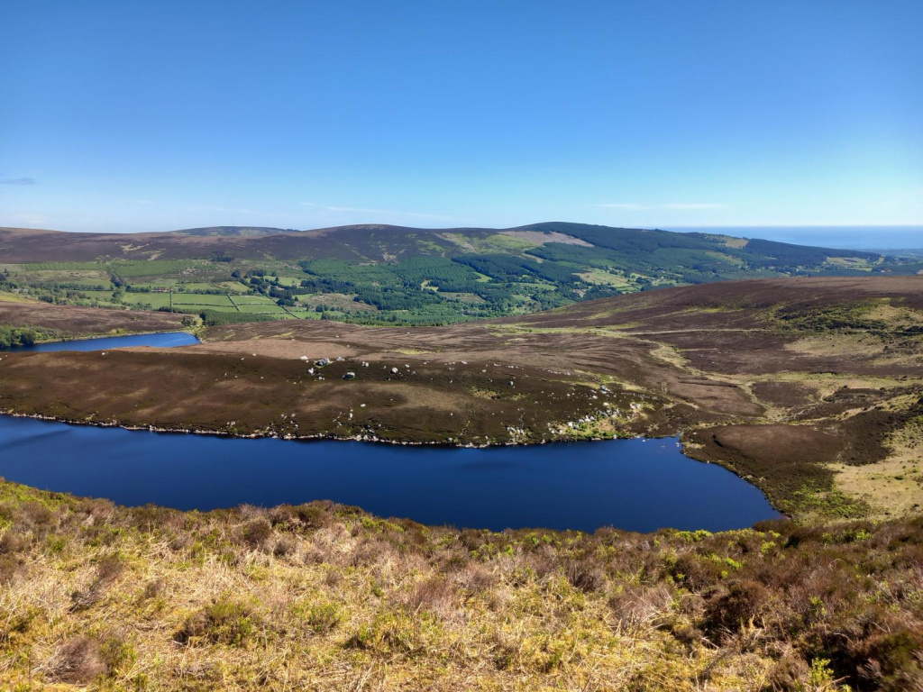 Upper Lough Bray viewed from above during the Lough Bray Loop Walk